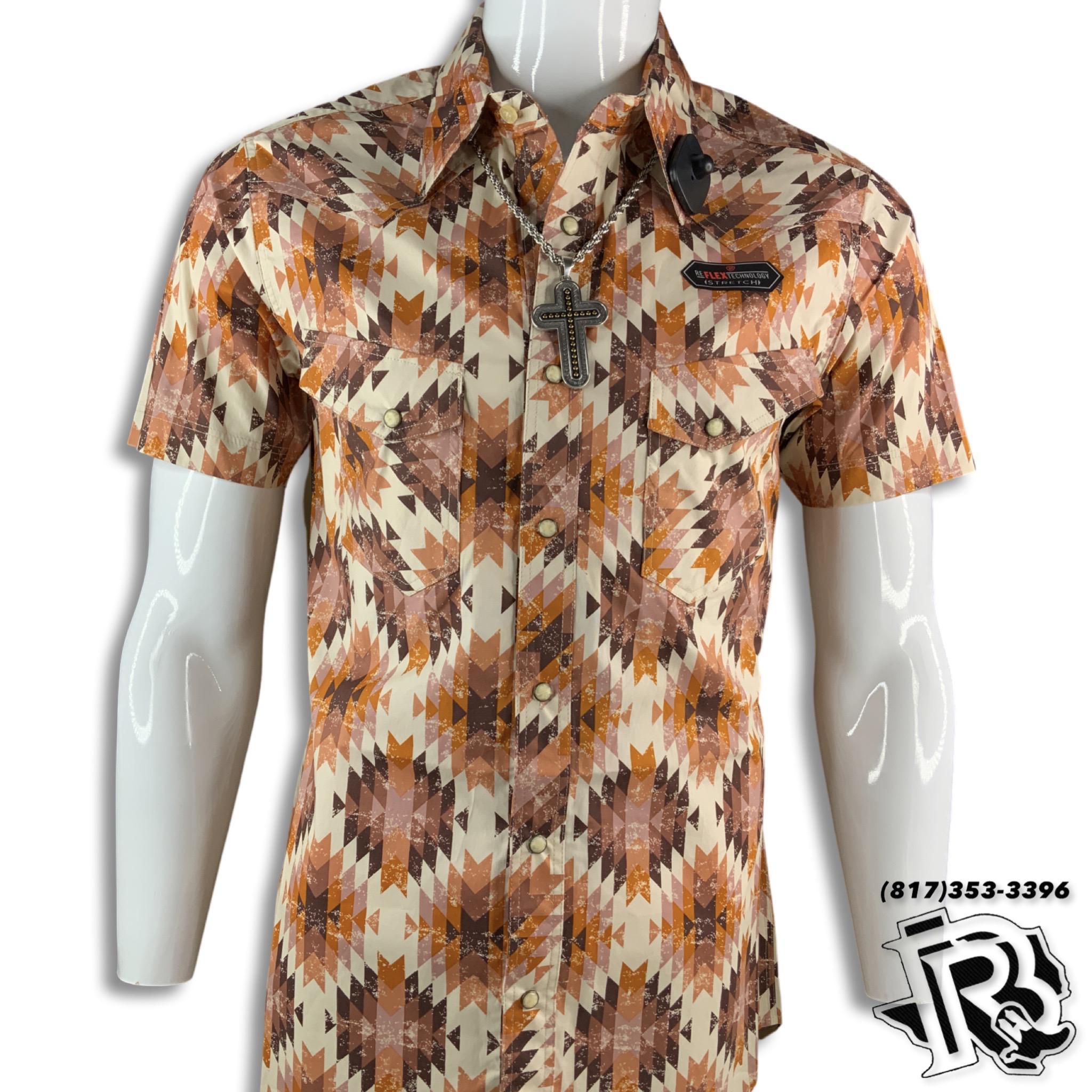 “ Jackson ”|MEN'S RUST SHORT SLEEVE SNAP ROCK & ROLL B1S3301