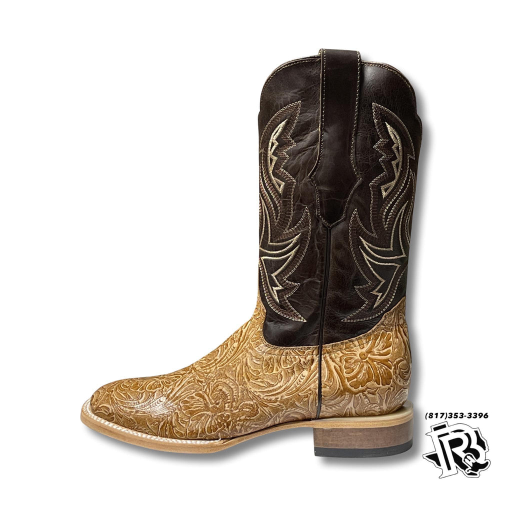 “ Nathan “ |  TOOLED LEATHER MEN SQUARE TOE WESTERN BOOTS
