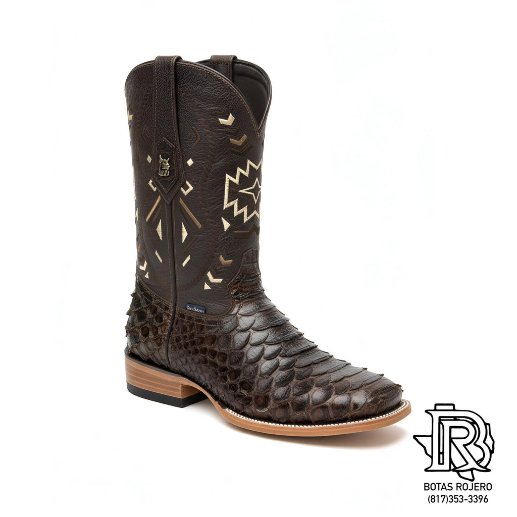 ‘’CHARLIE ’’ MENS BROWN  PYTHON PRINTED BOOTS