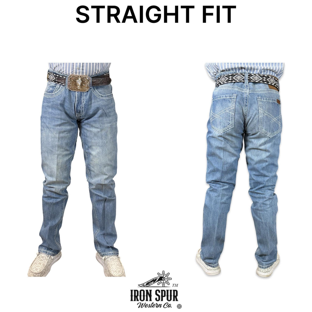06 | Iron Spur Men’s Straight-Leg Western Jeans – Light Blue