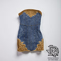 GABRIELA WOMENS DENIM WESTERN EMBROIDERED DRESS