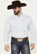 Mens ariat luca classic long sleeve shirt white | 10043789