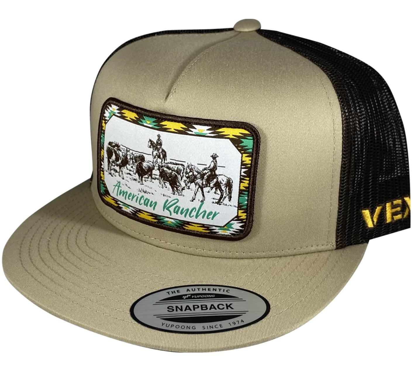 ‘’WILLIAM’’ MENS AMERICAN RANCHER CHECKING COWS DARK STONE/COFFEE CAP
