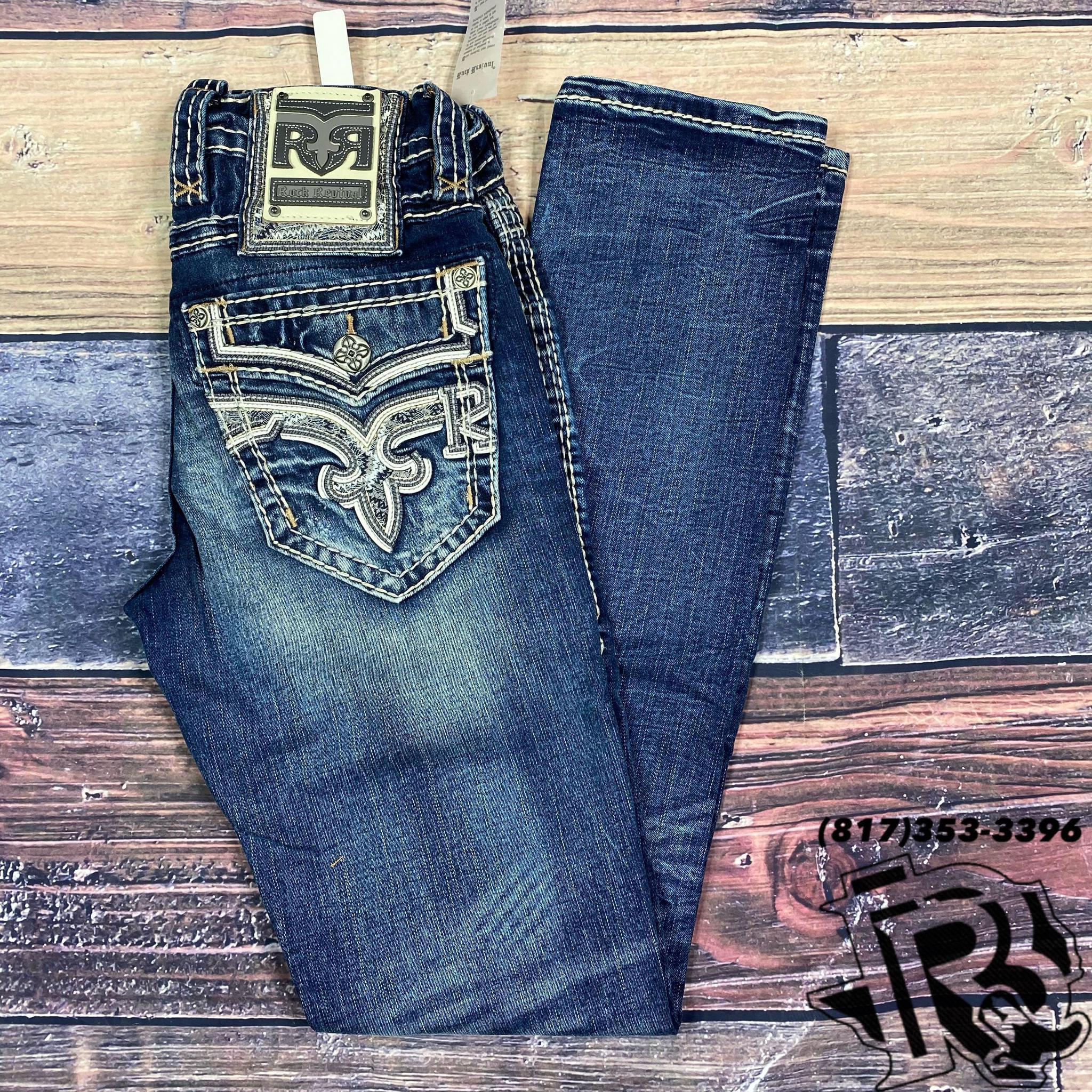 ROCK REVIVAL STRAIGHT BISQUE jean