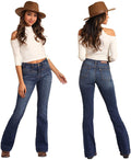 Rock & Roll Cowgirl Juniors High Rise Flare Extra Stretch Ladies Jean WHN3436