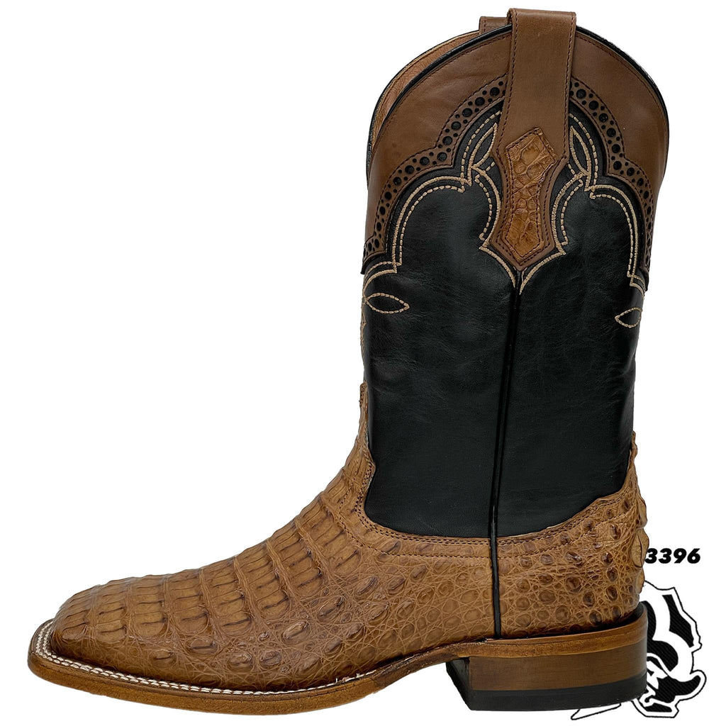 CAIMAN HORN BACK ORIGNAL | TAN SQUARE TOE MEN BOOTS