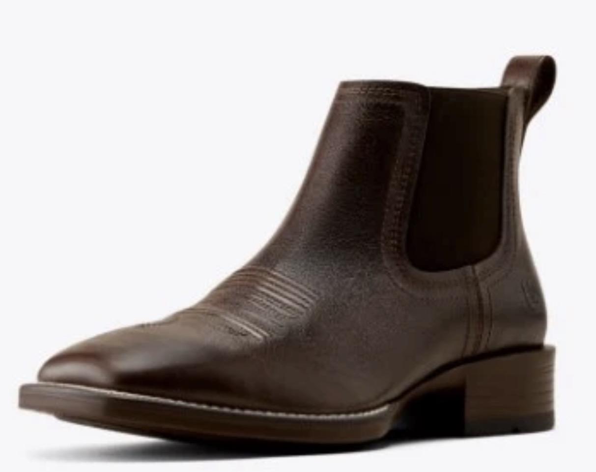 ARIAT MEN'S BOOKER CHELSEA WIDE SQUARE TOE CHOCOLATE CHIP WESTERN BOOT |10080415