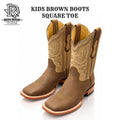 " FRANK " KIDS SQUARE TOE BOOTS BROWN