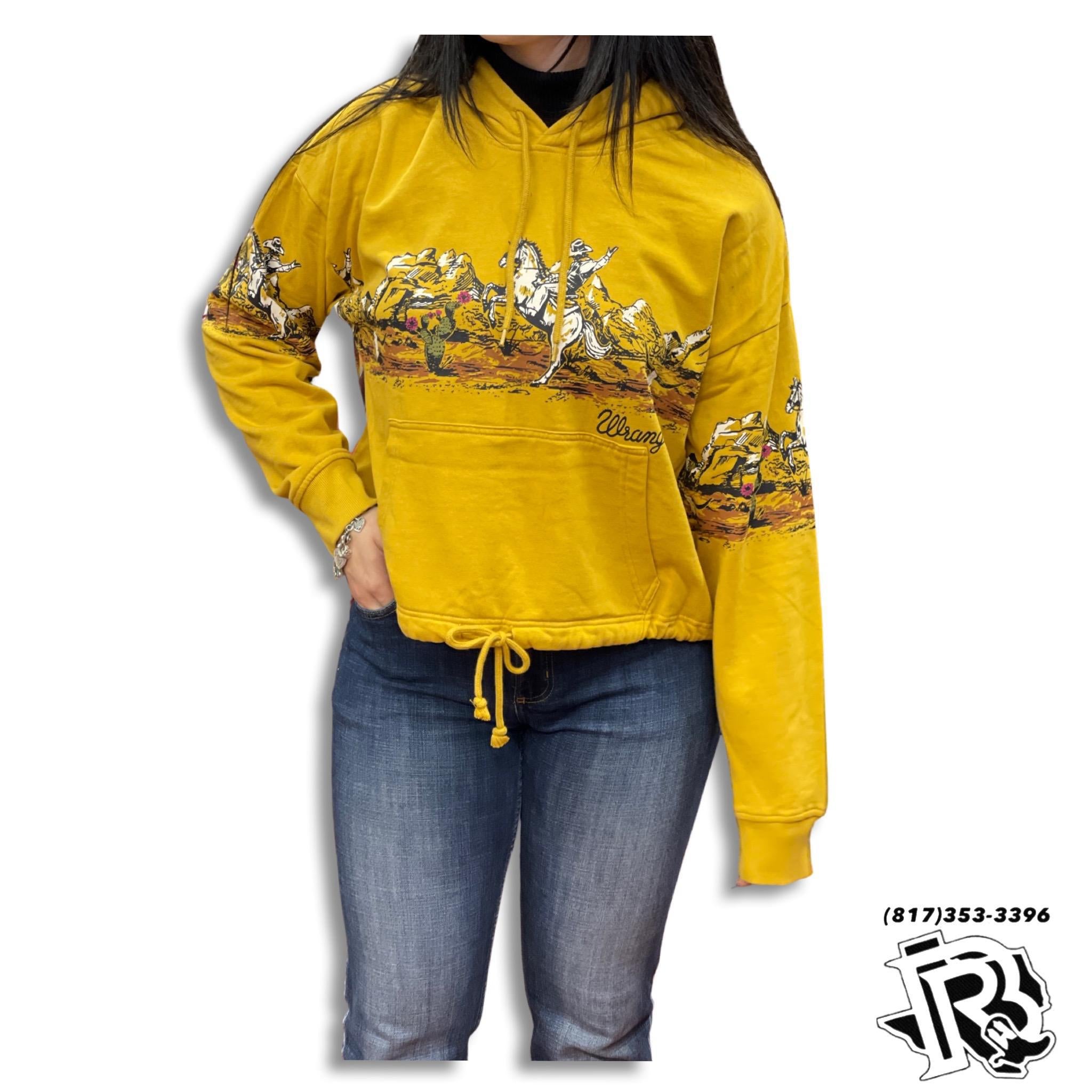 “ Tessa “ | WOMEN WRANGLER HOODIE YELLOW LANDSCAPE 112317357