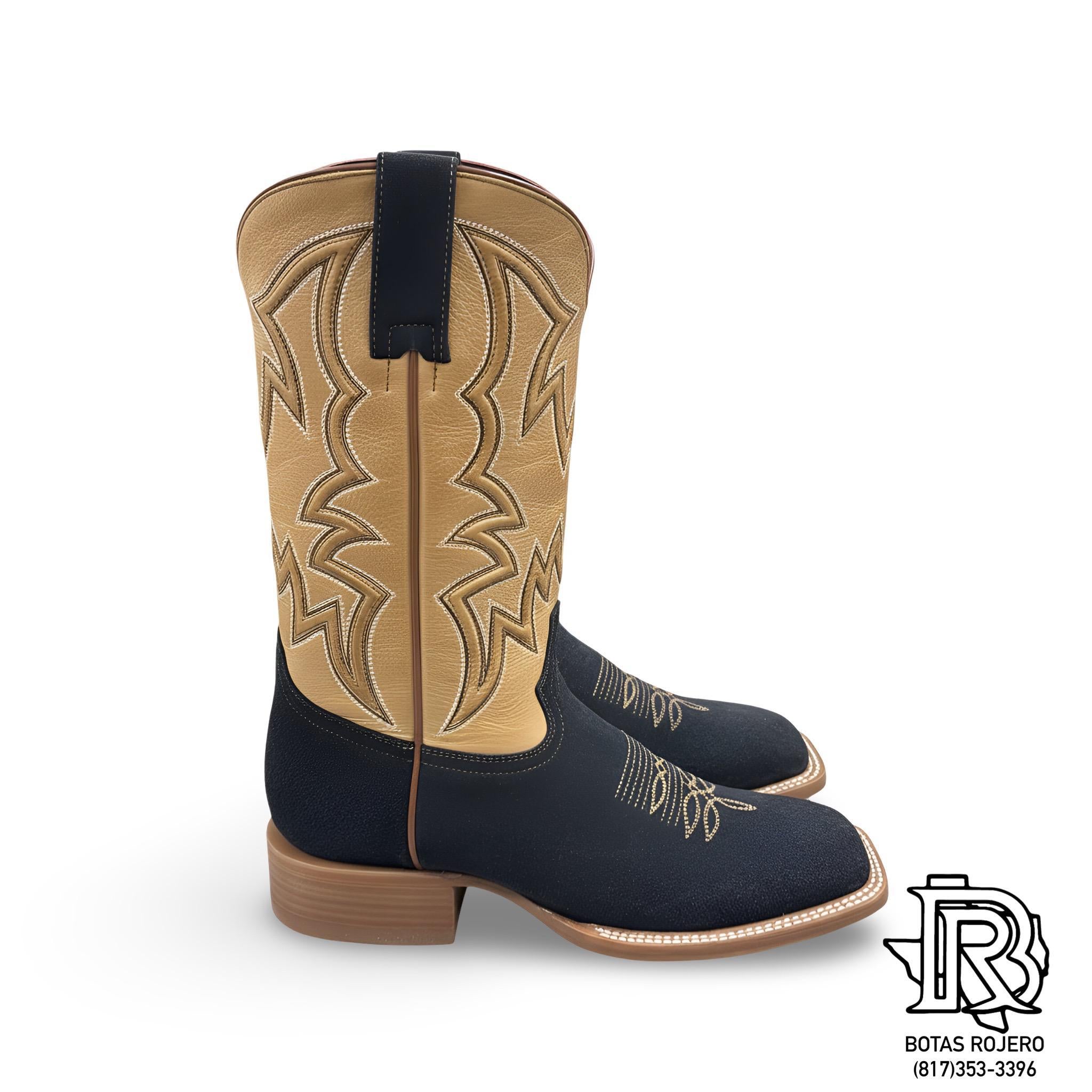 “ Suede Metal Blue “ | IRON SPUR ™️ SQUARE TOE BOOTS BLUE