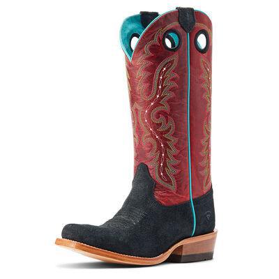 Women’s futurity boon western boot black roughtout / crimson|10044402