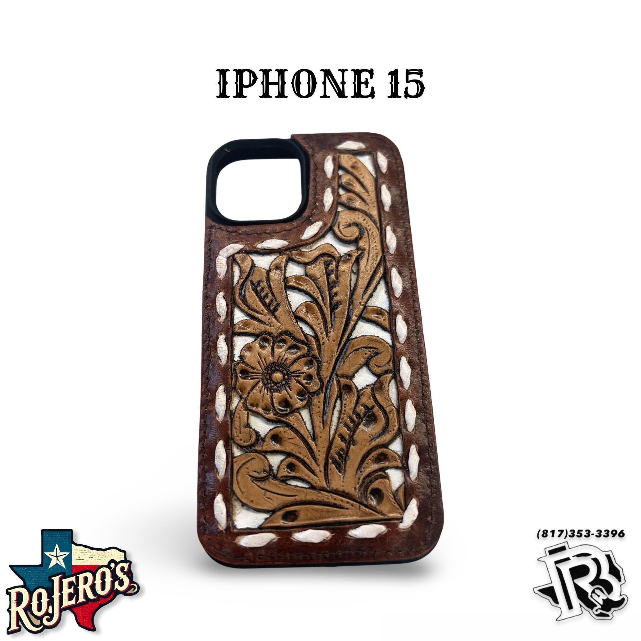 “ GARRETT “ | IPHONE 15 TOOLED LEATHER PHONE CASE