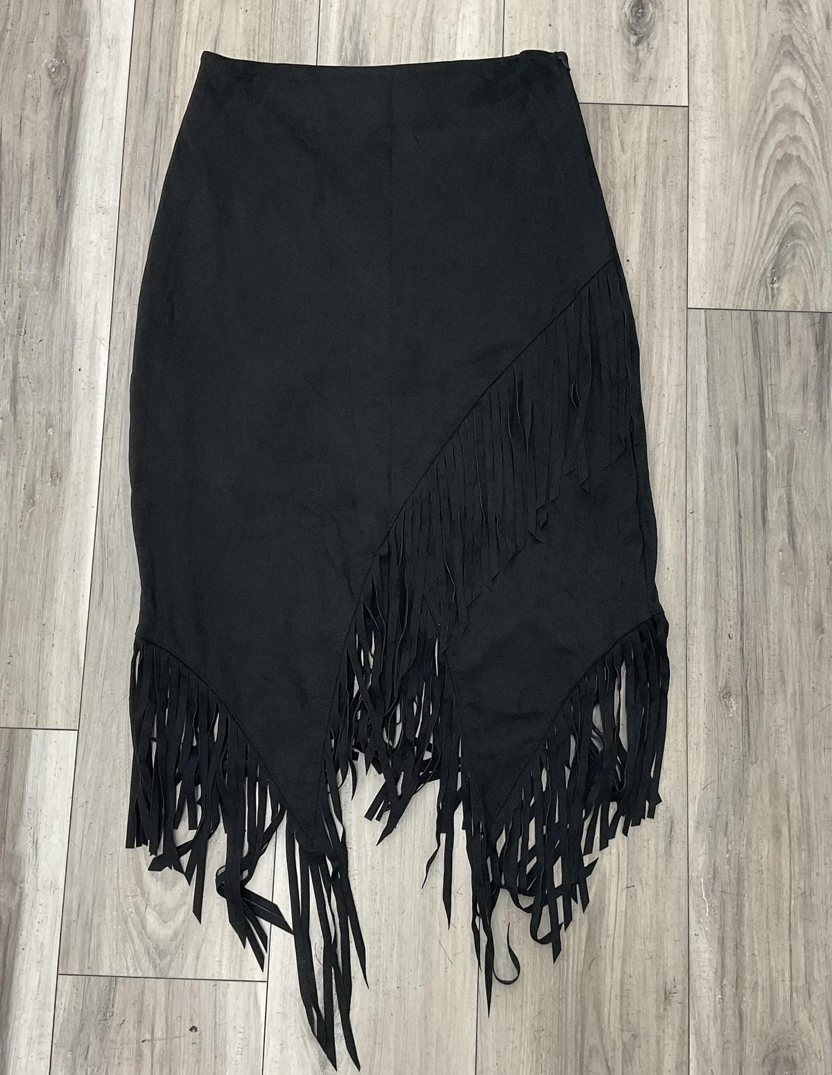 CRUEL DENIM  WOMEN’S BLACK FRINGE SKIRT | CBU7551001