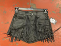 ROCK&ROLL WOMENS BLACK FRINGE SHORTS