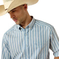 Ariat Men's Pro Tre Short Sleeve Shirt Blue Shadow Stripe |10071618