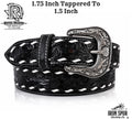 ‘’OLIVER’’ | 1.75 INCH IRON SPUR ™️ MEN WESTERN BELT BLACK TOOLED LEATHER BELT
