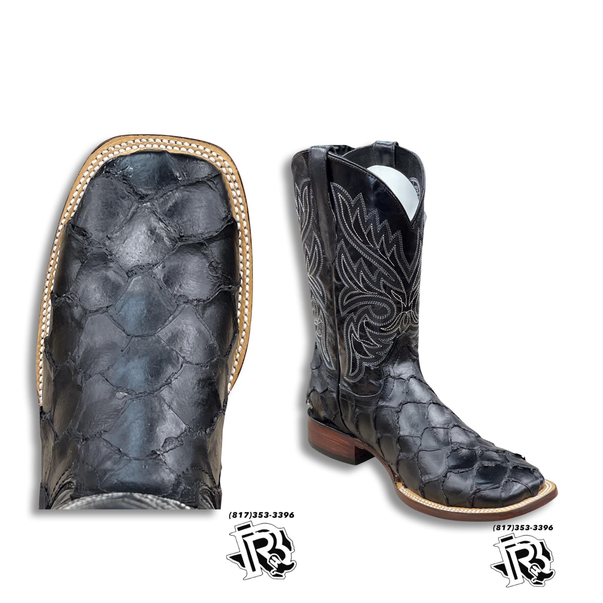 “ Max “ | MEN WESTERN BOOT FISH BLACK BOOT SQUARE TOE