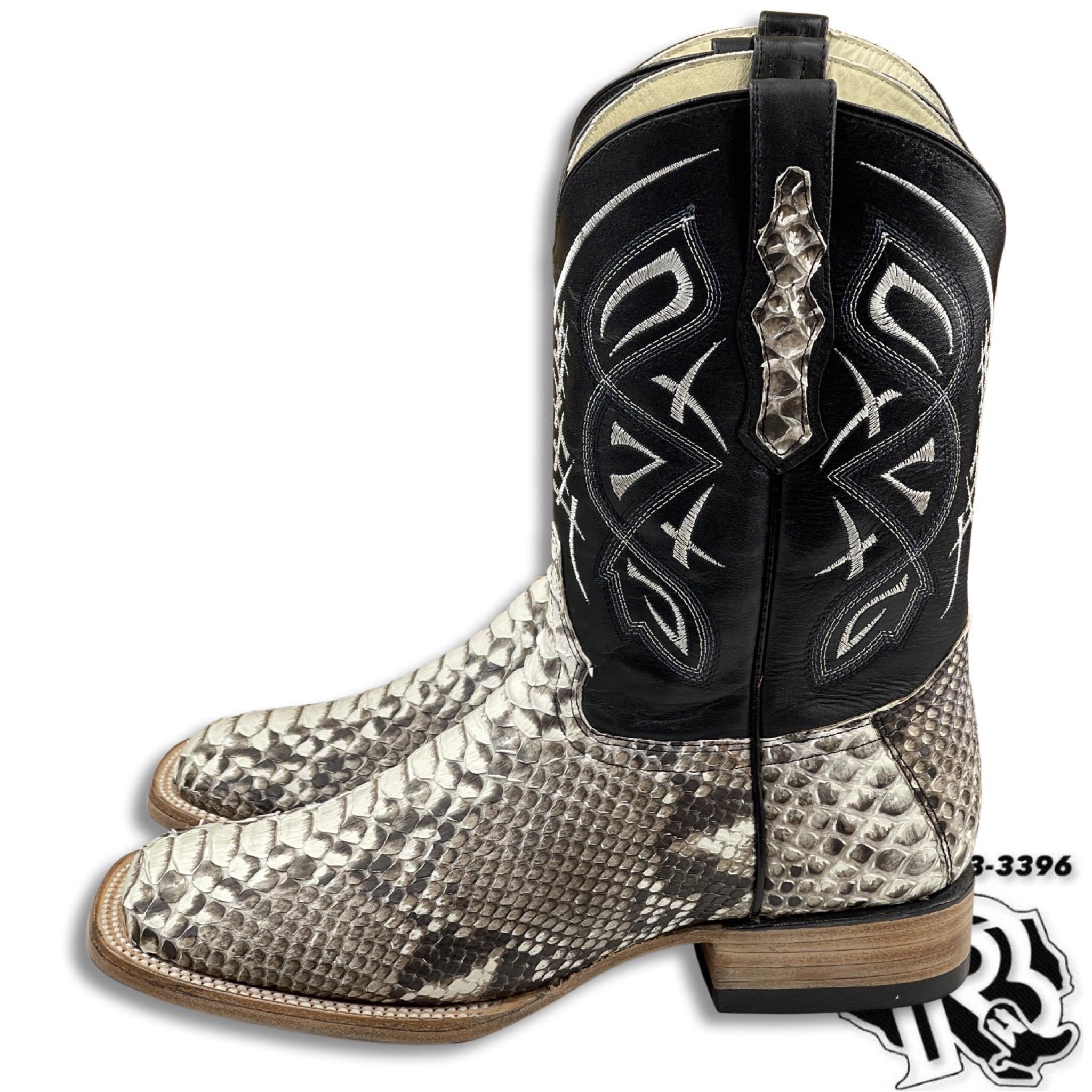 “ Broken Arrow “ | ORIGINAL SNAKE PYTHON MEN NATURAL WESTERN SQUARE TOE BOOTS
