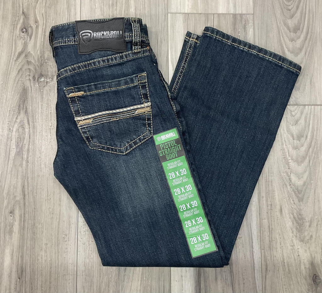 Men's Rock and Roll Denim Straight Embroidered Pistol Straight Jeans |BM1PD08013