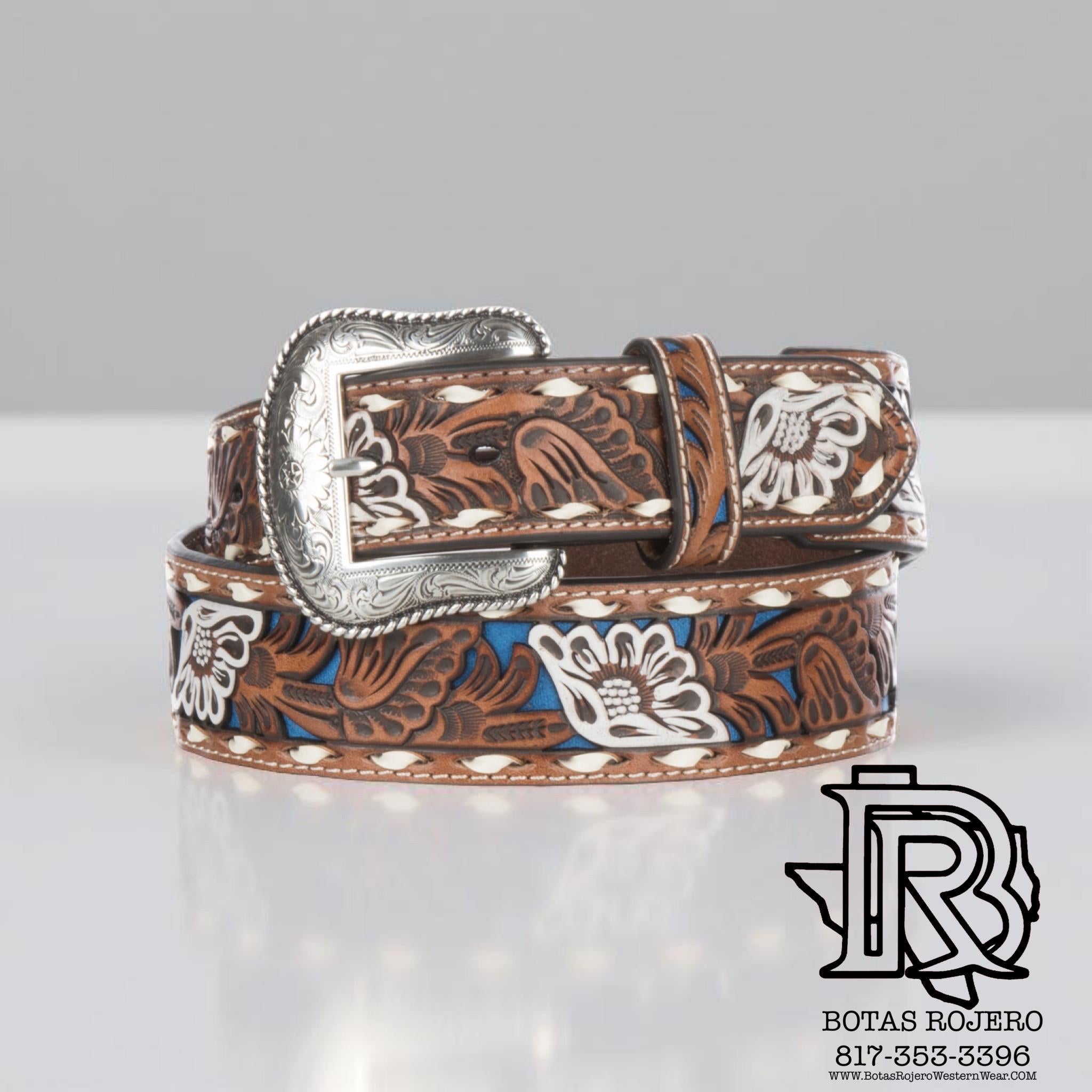 “ Jake “ | MEN WESTERN TOOLED BELT BLUE  N2413027