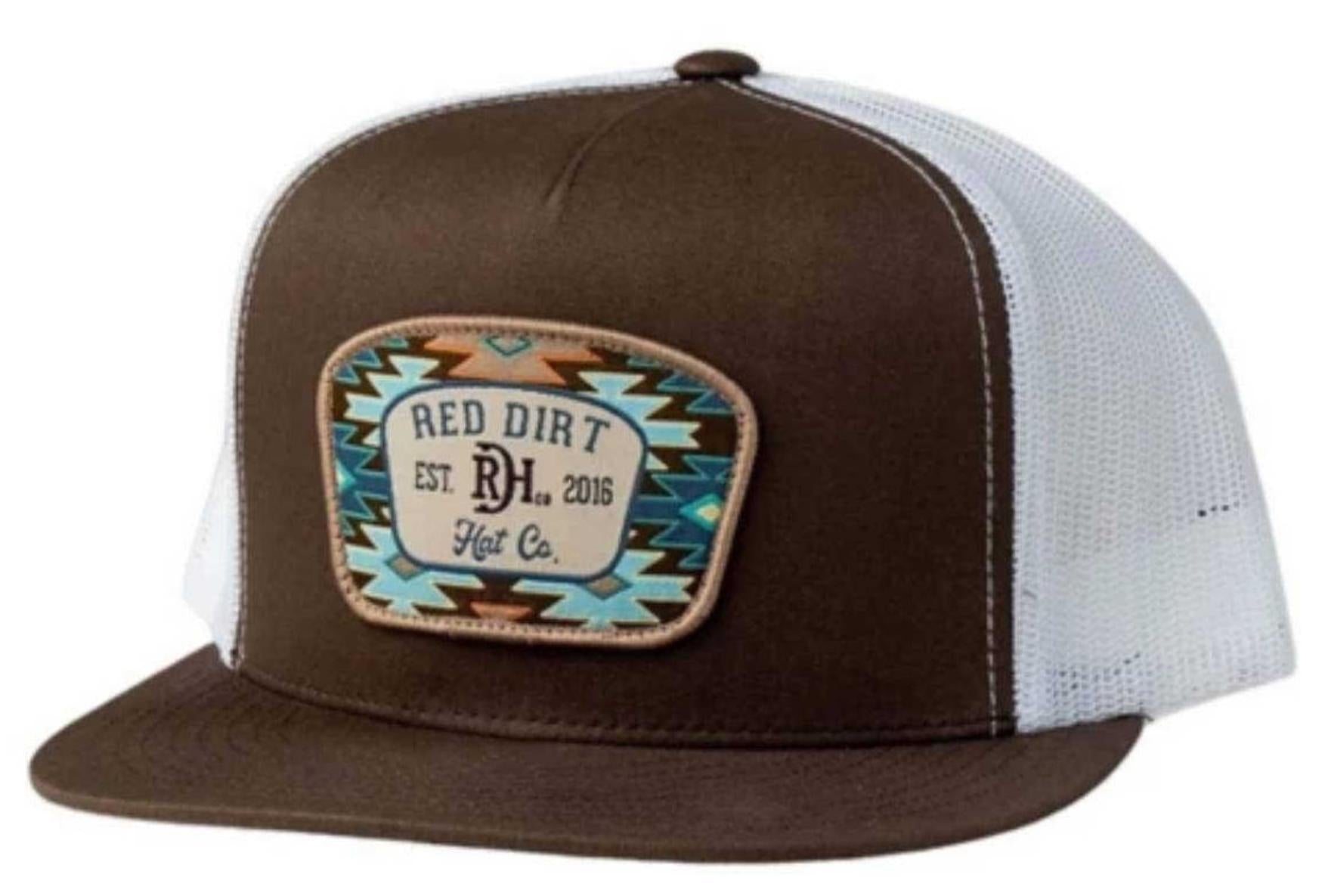 Red Dirt Mens Aztec Jango Flat Cap Brown |RDHC458