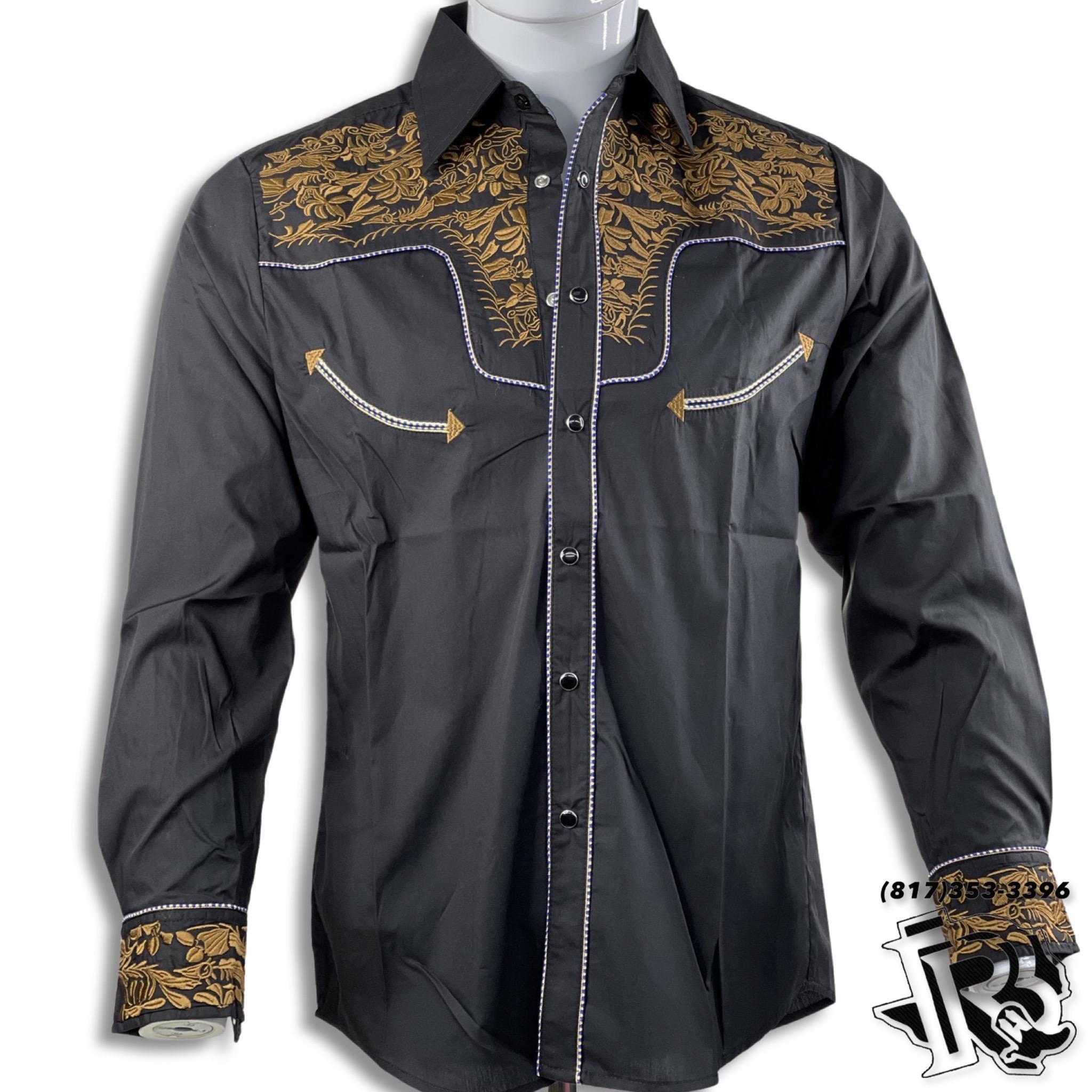 VINTAGE WESTERN SHIRTS | SNAP BUTTON BLACK MEN WESTERN LONG SLEEVE