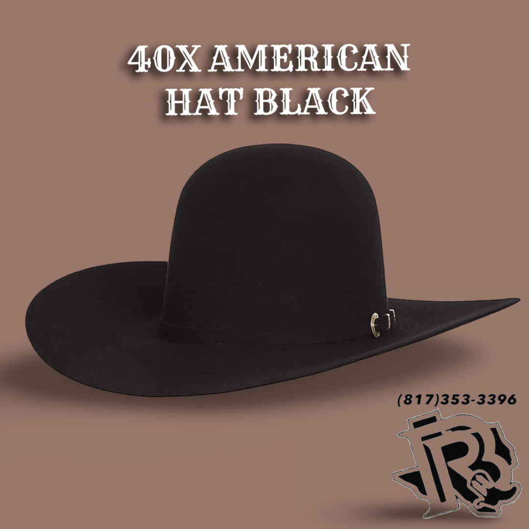 40X BLACK | AMERICAN HAT COWBOY FELT HAT