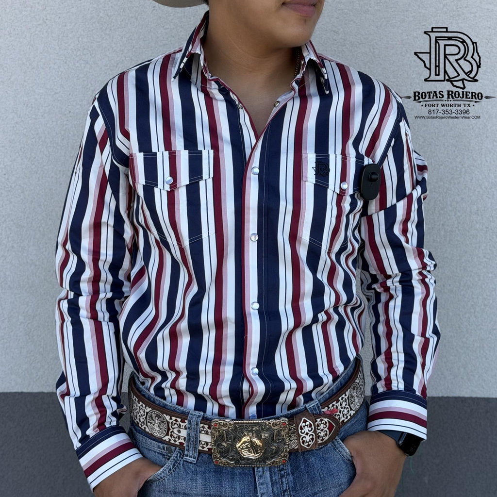 Waylon  | Iron Spur Men’s Western Long Sleeve  Strip Shirt