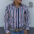 Waylon  | Iron Spur Men’s Western Long Sleeve  Strip Shirt