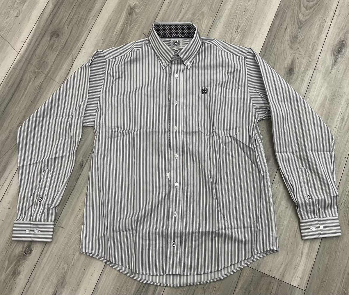 CINCH MEN’S WHITE STRIPE LONG SLEEVE SHIRT |MTW1106163