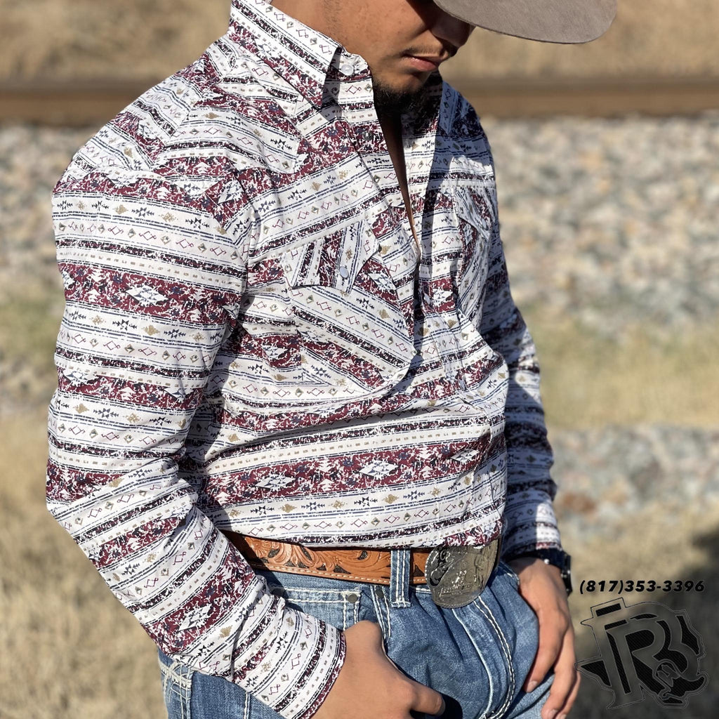 MEN SHIRT | MEN VINTAGE DESIGN MAROON WESTERN SHIRT