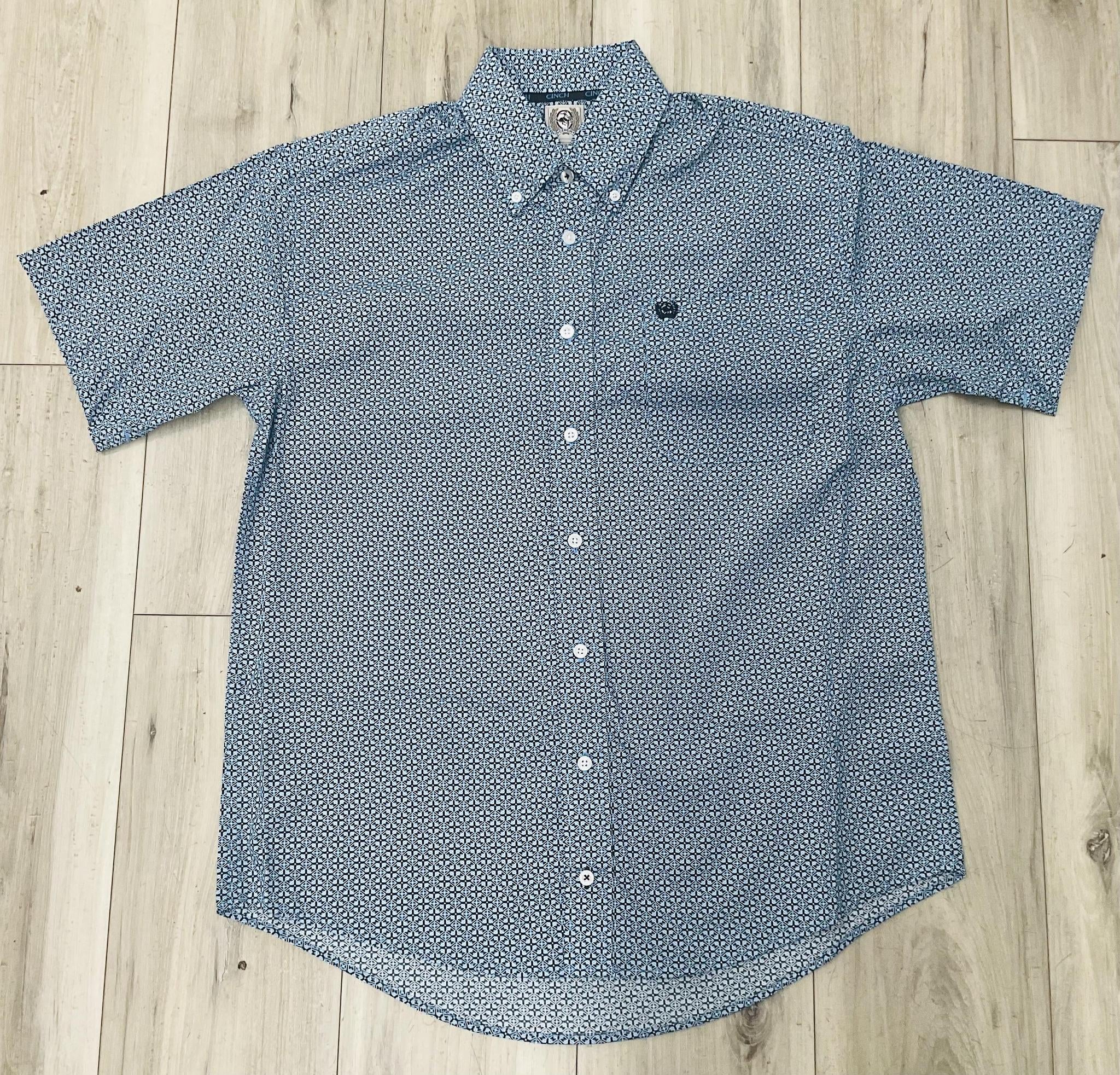 CINCH MEN’S SHORT SLEEVE BLUE SHIRT | MTW1111518
