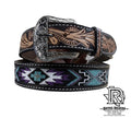 ‘’ALONSO ‘’ 1.5 inch BEADED PURPLE  MENS BELT | BT1017