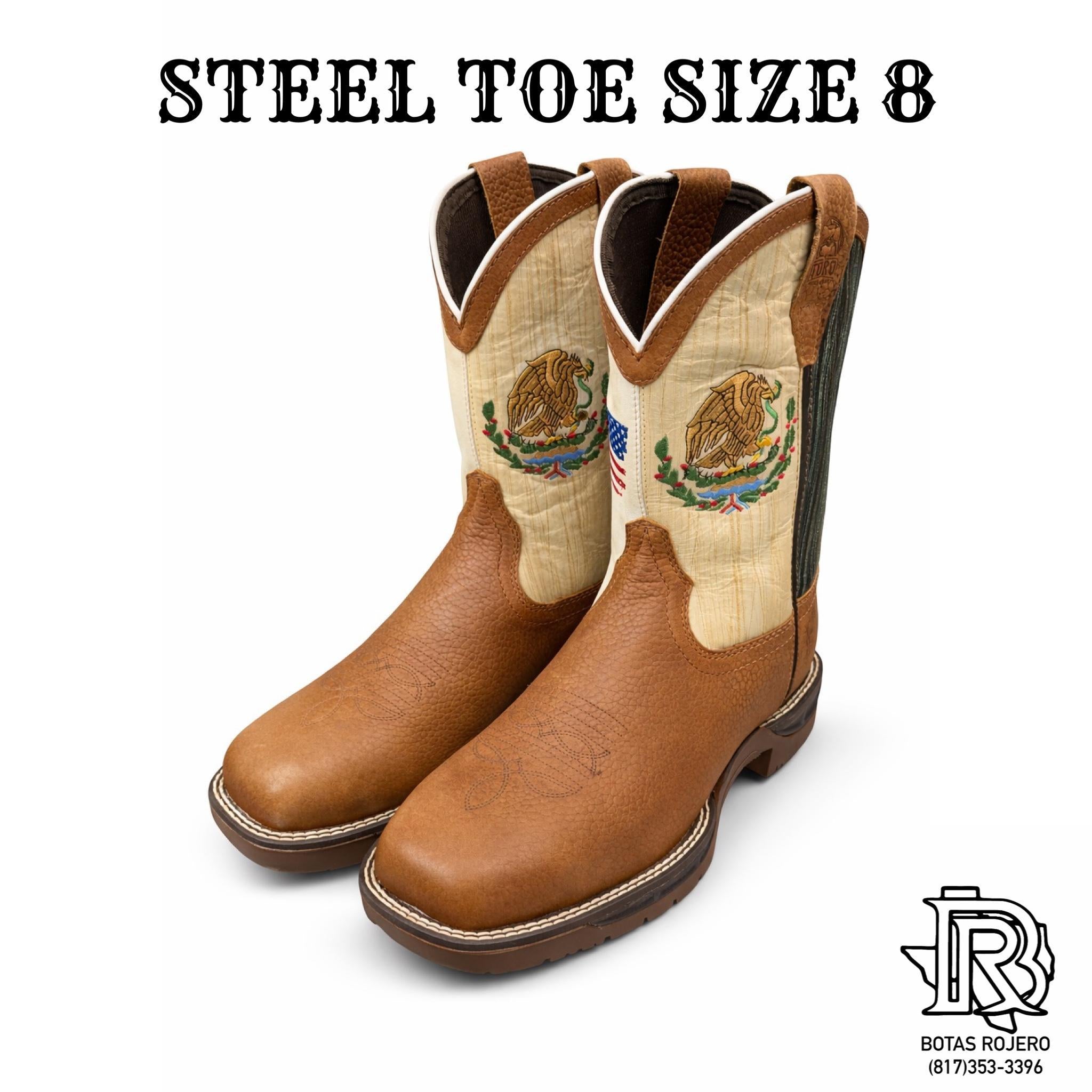 STEEL TOE | MEN WESTERN WORK BOOT 1704 STYLE MEXICO AMERICAN FLAG