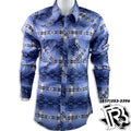 BLUE AZTEC SHIRT | LONG SLEEVE MEN WESTERN SHIRT