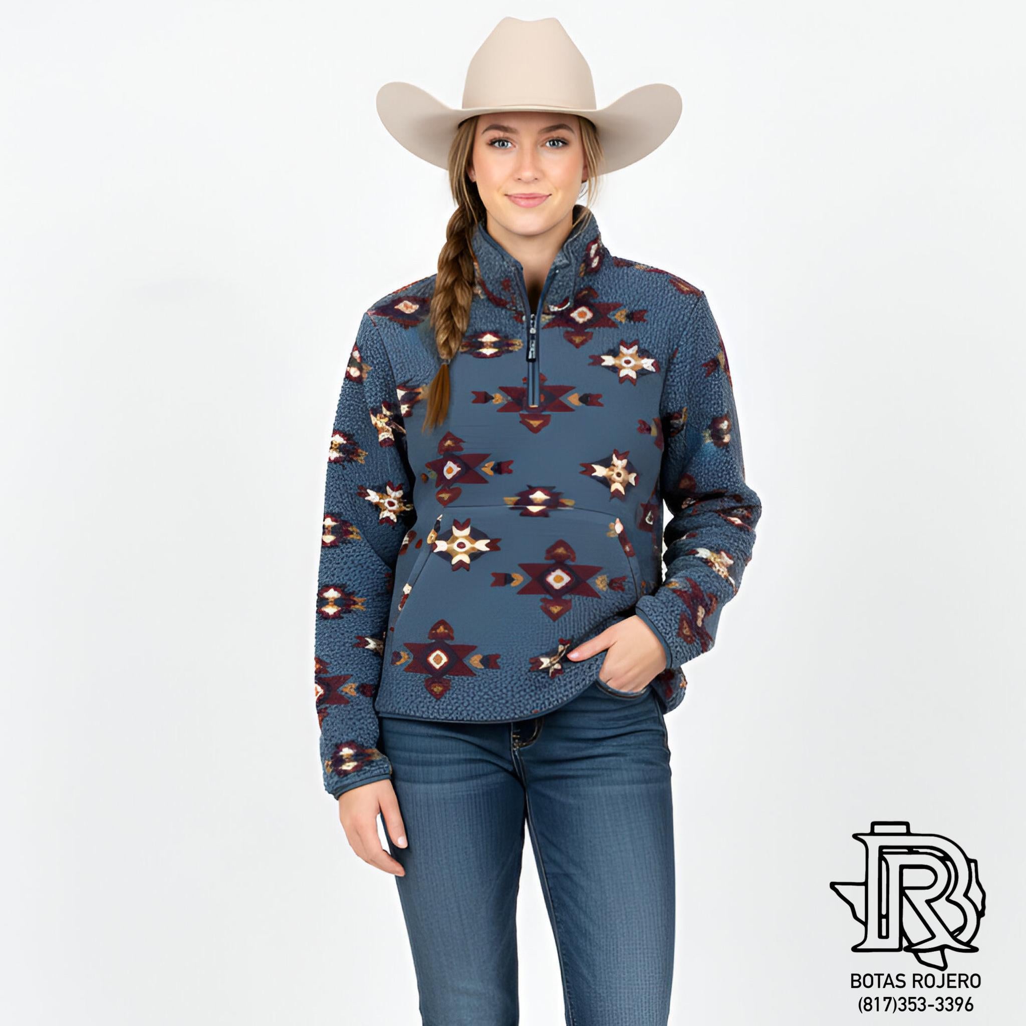 “ Mikaela  “ | WOMEN SWEATER AZTEC BLUE WRANGLER 112321240