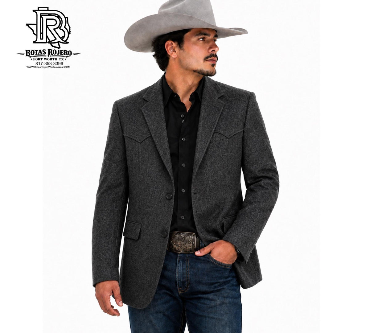 "VEGAS" MEN WESTERN SPORT COAT HEATHER GREY CC4076