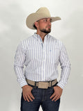 ARIAT MENS PRO BLUE/DARK BLUE TEAM ATLAS FITTED LONG SLEEVE SHIRT | 10058740