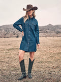 WOMEN'S WRANGLER ICONIC WESTERN SNAP DENIM DRESS|112373761