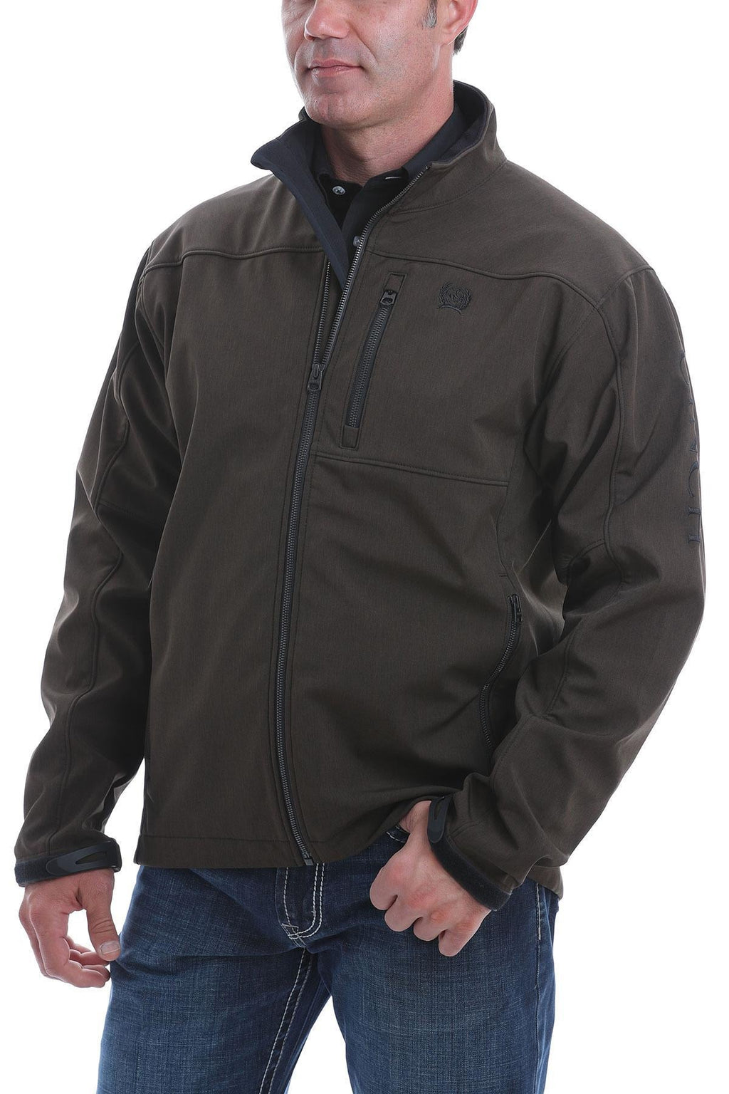 CINCH | MENS TEXTURED BONDED JACKET BROWN/BROWN | MWJ1500003
