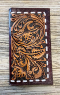 “ CHRISTIAN  “ | MEN BI FOLD WESTERN TOOLED LEATHER WALLET