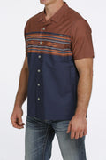 MEN'S SOUTHWESTERN PRINT SHORT SLEEVE CAMP SHIRT