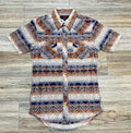 ‘’MATEO’’ MEN’S ROCK & ROLL MODERN FIT TAN AZTEC PRINT LONG SLEEVE SHIRT |BMN3S07140