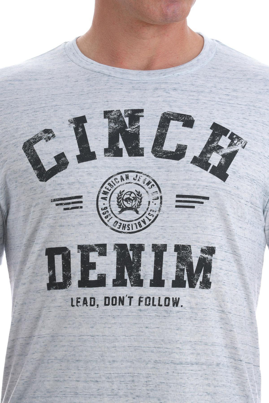 CINCH | MEN T SHIRT HEATHER WHITE