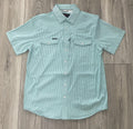 ROCK & ROLL MEN’S TEK CORE LIGHT TURQUOISE PRINT STRIPE SHIRT |BMN3S11447