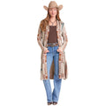 Rock & Roll Ladies Cream Aztec Knit Duster |BW95T09737