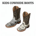 ‘’JAMES’’ | KIDS WESTERN COWHIDE SQUARE TOE BOOTS