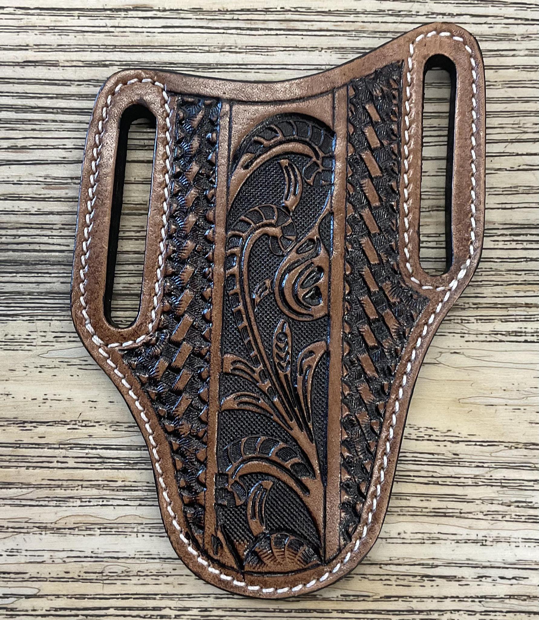 “ BROWN “ |  KNIFE SHEATH WESTERN TOOLED LEATHER
