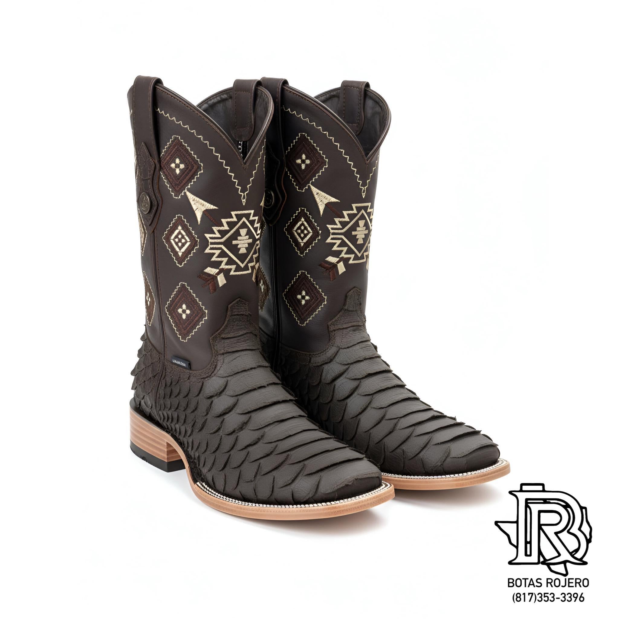 ‘’ALPER ’’  BROWN MATTE PYTHON PRINTED BOOTS