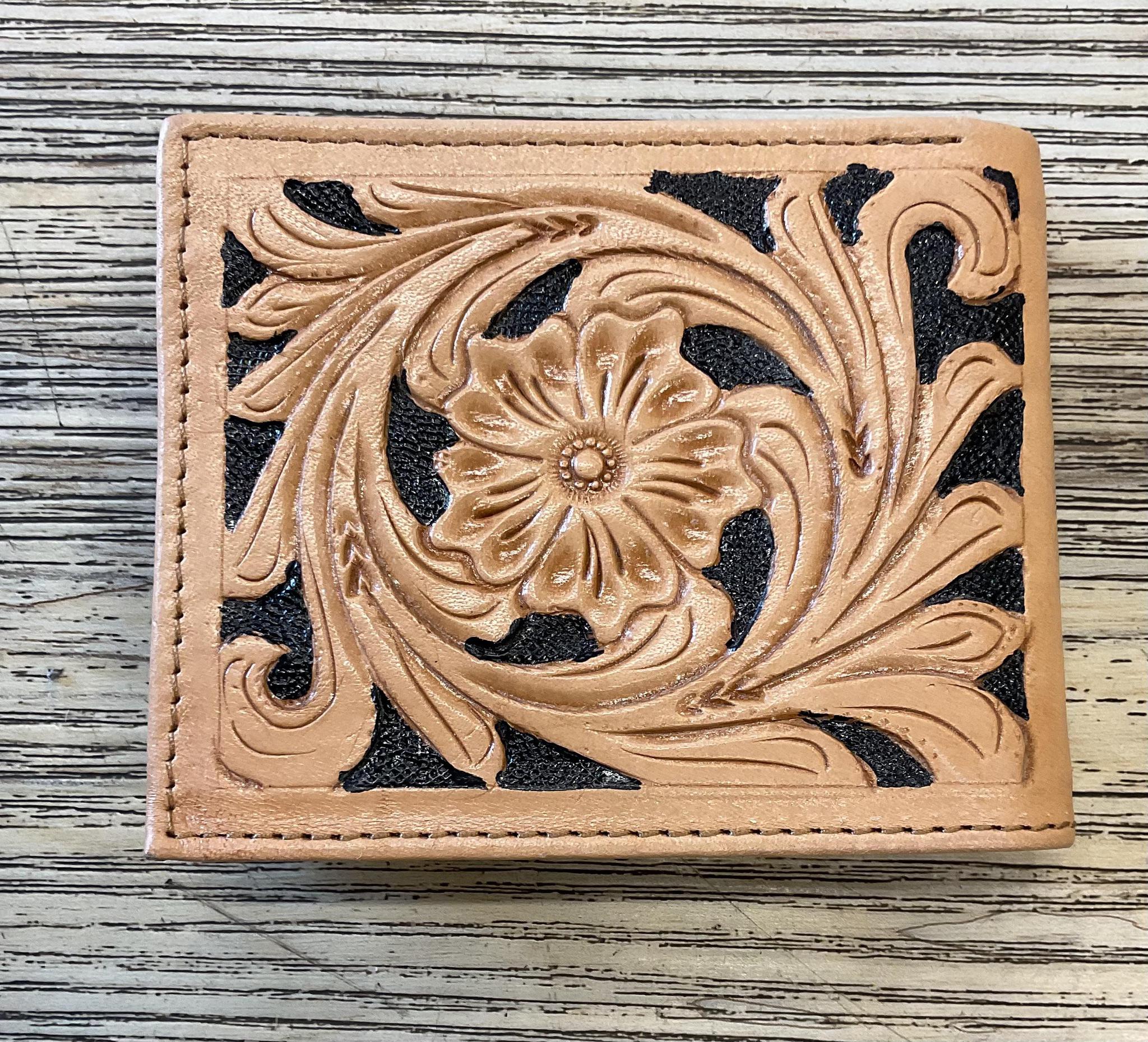 “ ALBERT  “ | IRON SPUR WESTERN CO. MEN BI FOLD WESTERN TOOLED LEATHER WALLET